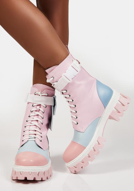 pastel combat boots