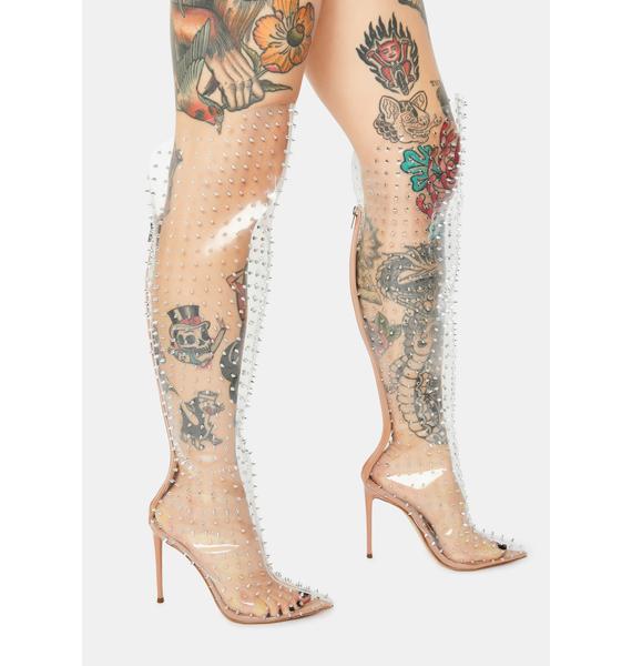 Steve Madden Vava Clear Over The Knee Boots Dolls Kill