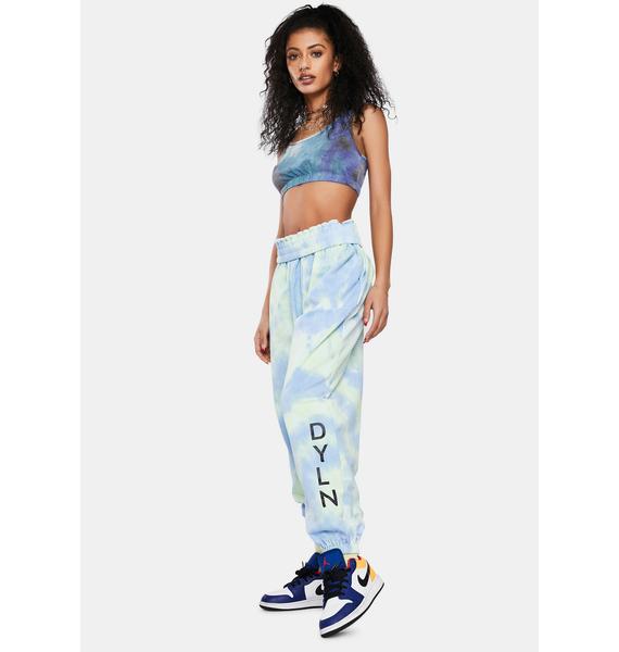 pink tie dye track pants