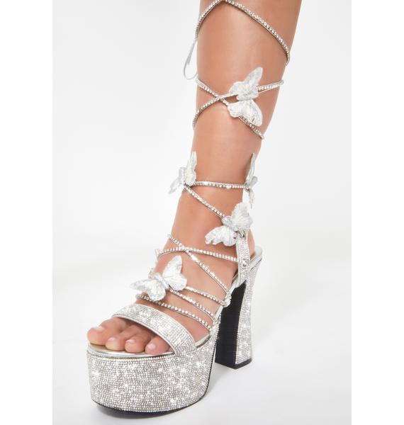 butterfly lace up heels