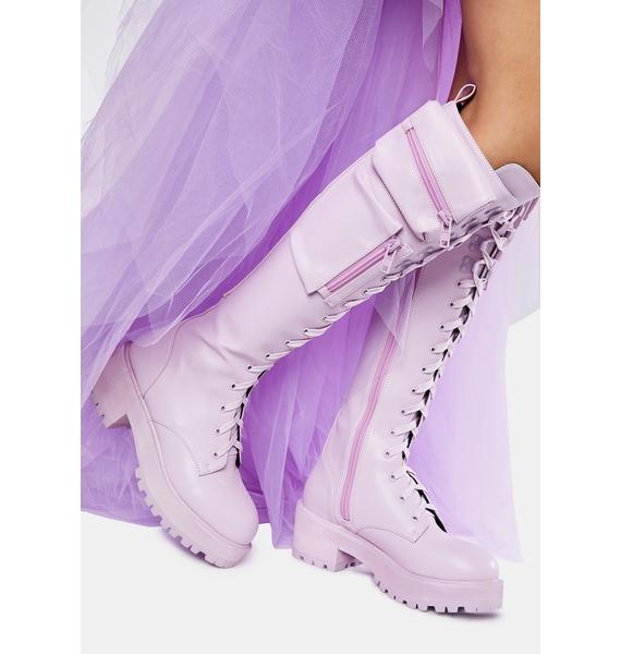 pastel knee high boots
