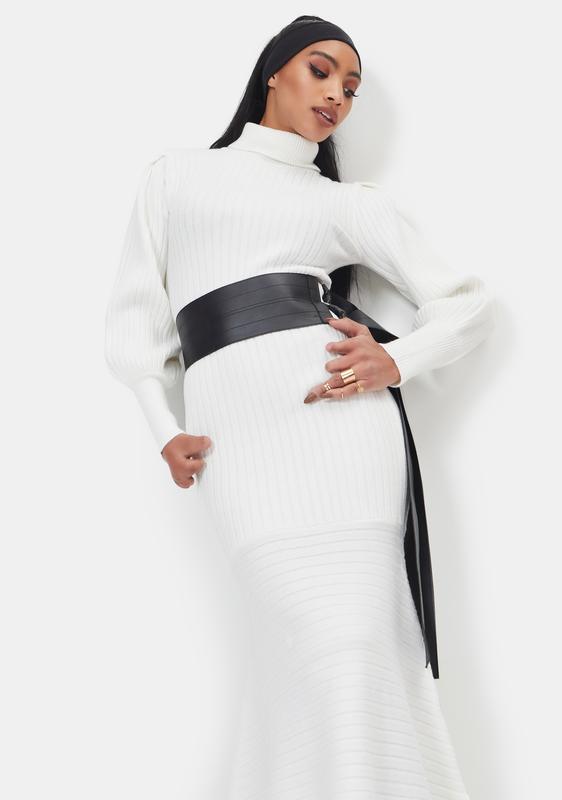 white turtleneck maxi dress