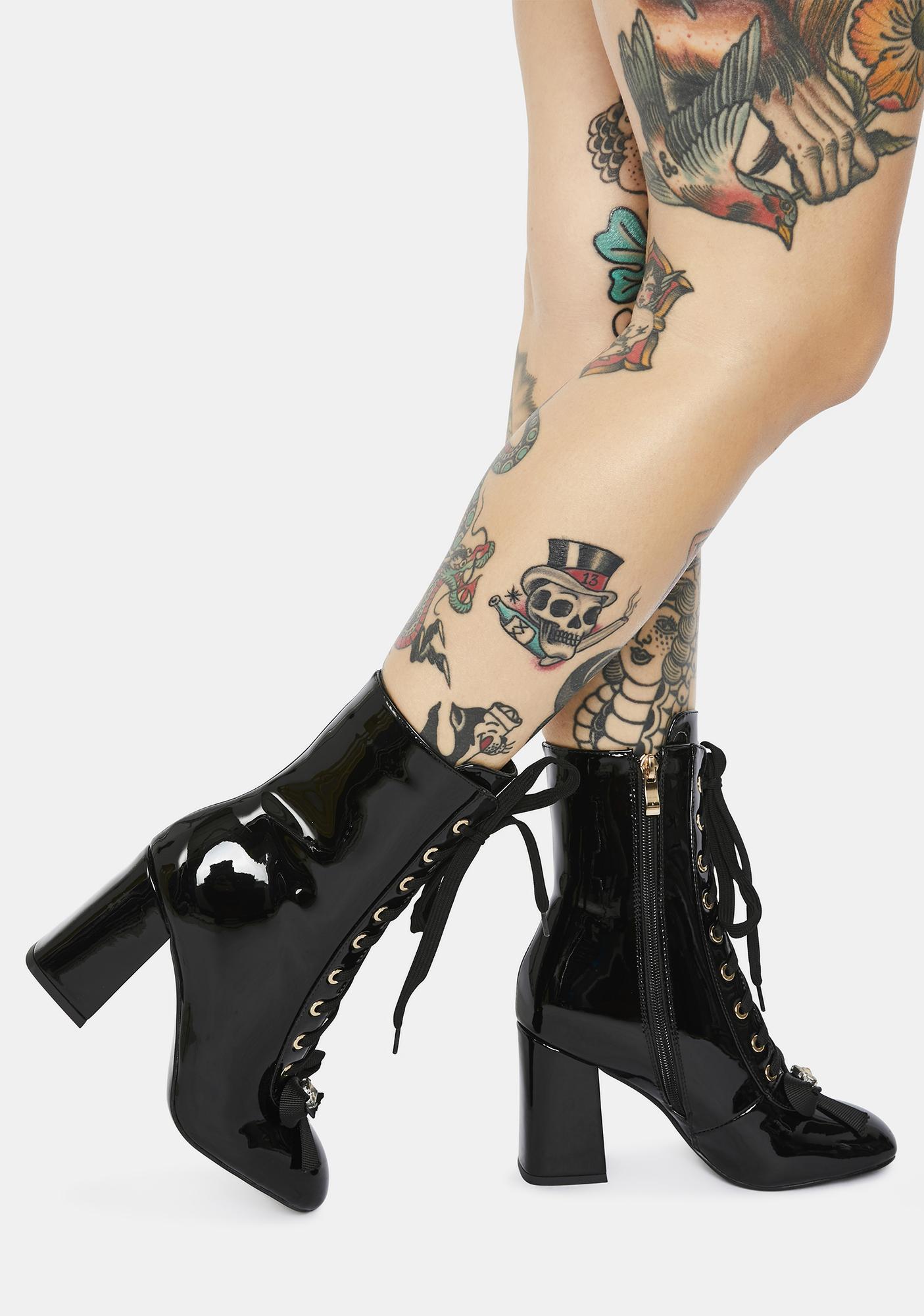 Azalea Wang Black The One I Want Lace Up Boots Dolls Kill