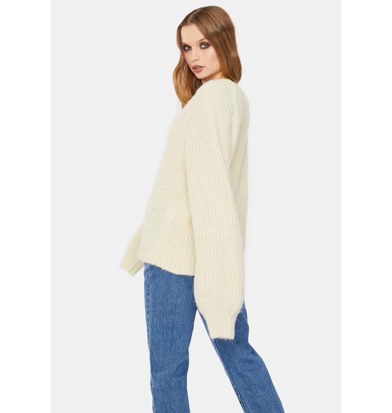 Levis Almond Milk Ava Cable Knit Sweater Dolls Kill