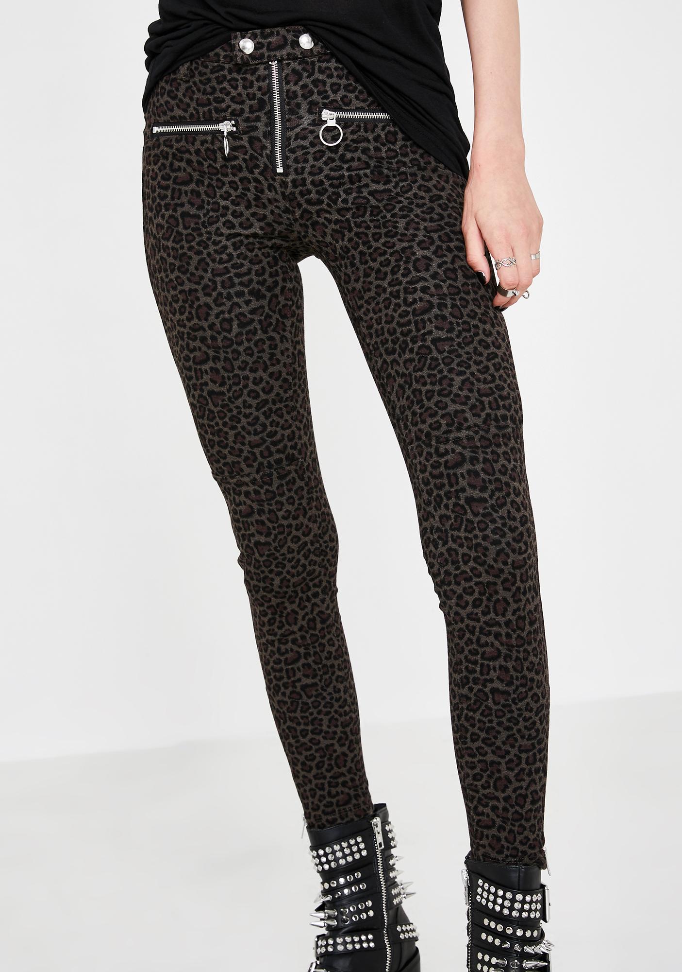 blank denim leopard print skinny jeans
