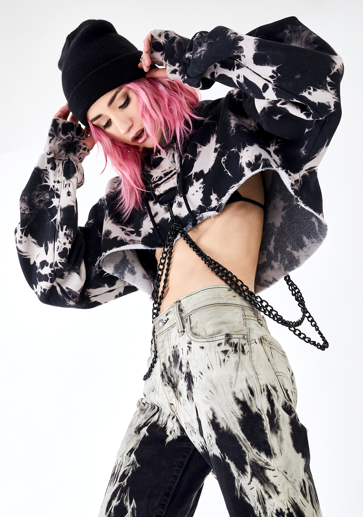 current mood chained hoodie