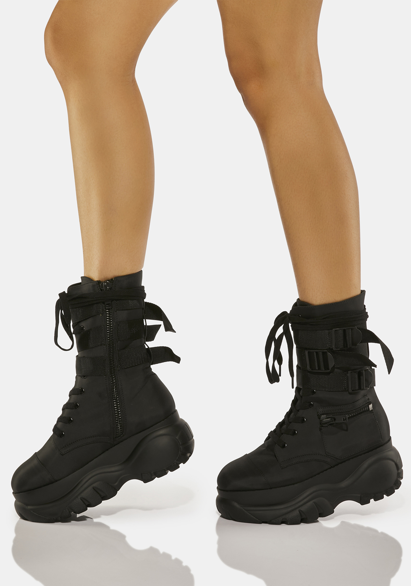 Poster Grl Buckled Platform Pocket Combat Boots | Dolls Kill