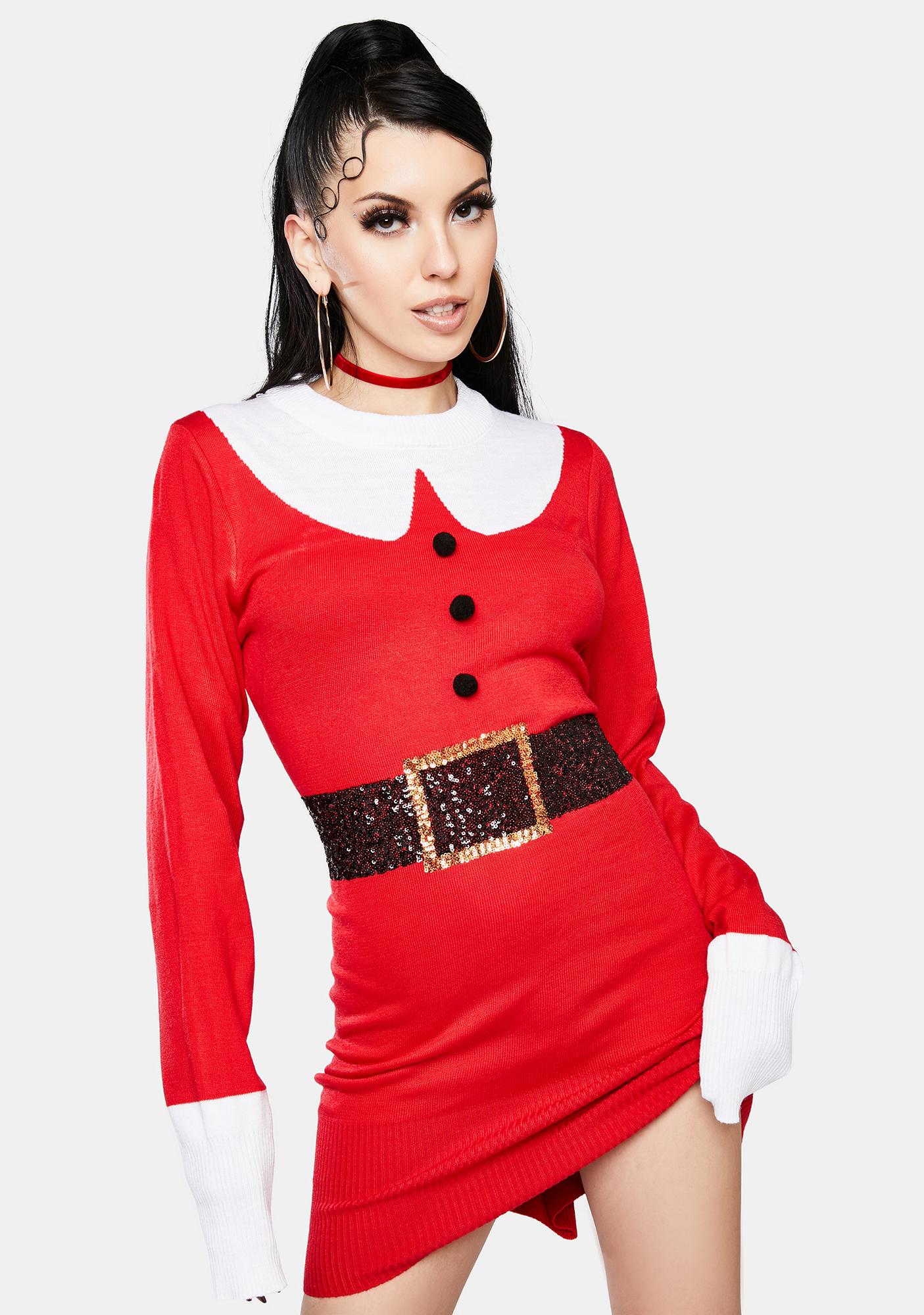 santa sweater dress