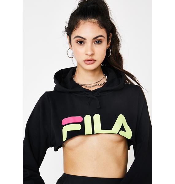 fila jacquard crop hoodie