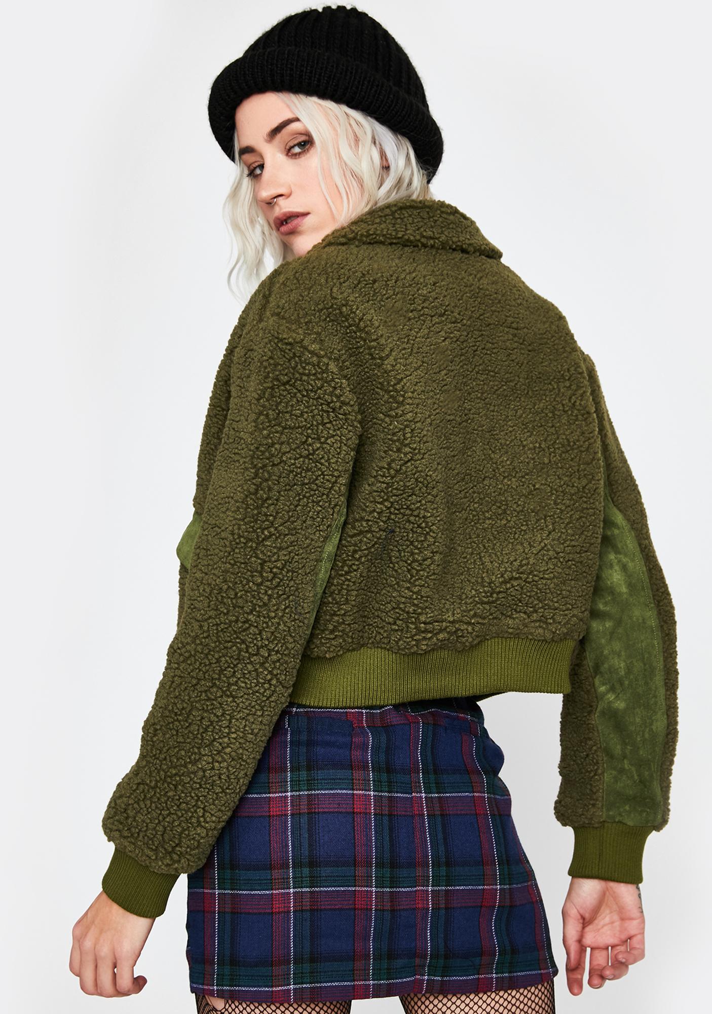 sherpa cropped coat
