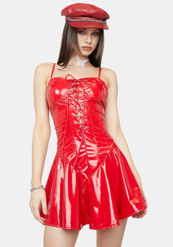 dolls kill latex dress