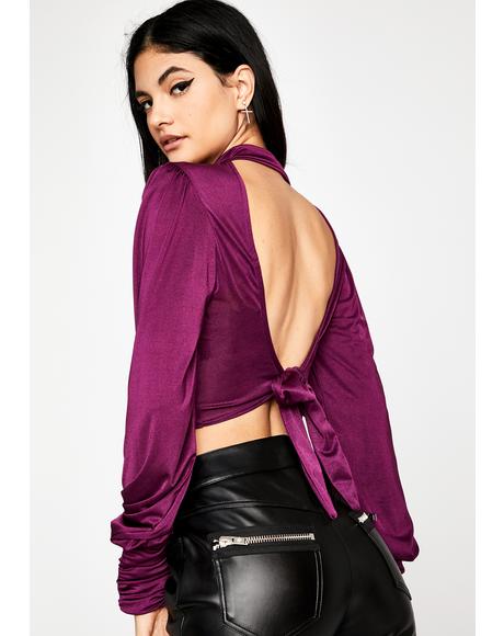 Plum Show Don't Tell Turtleneck Top