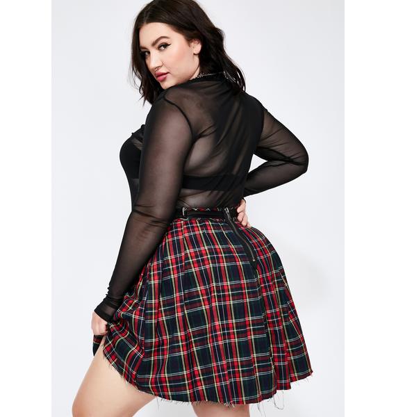 Current Mood Plus Size Dress Code Plaid Skirt Red | Dolls Kill