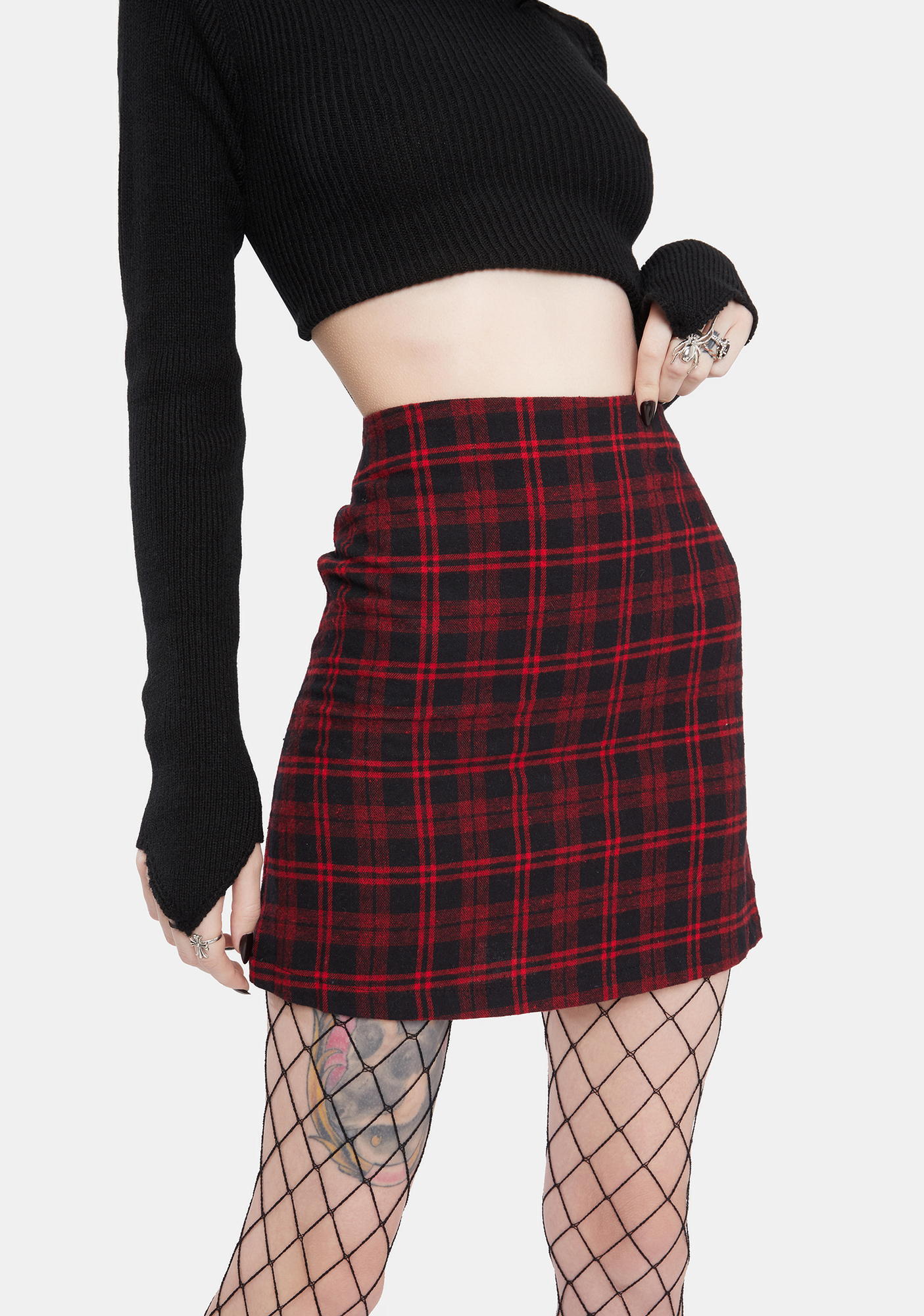 Red Plaid Mini Skirt Dolls Kill 3986