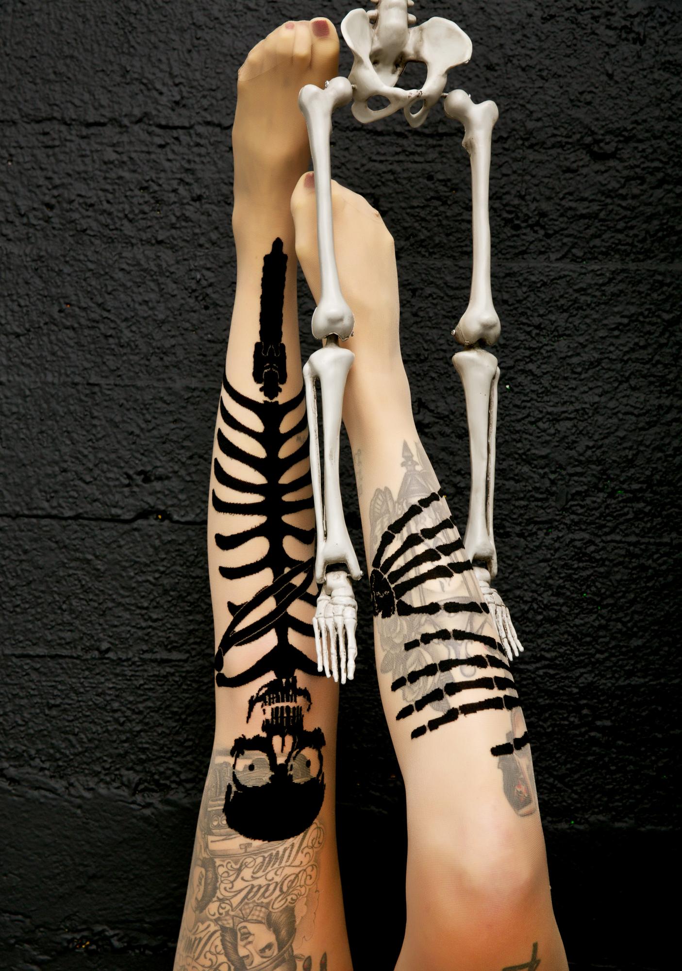 Nude Skeleton Tights Dolls Kill 