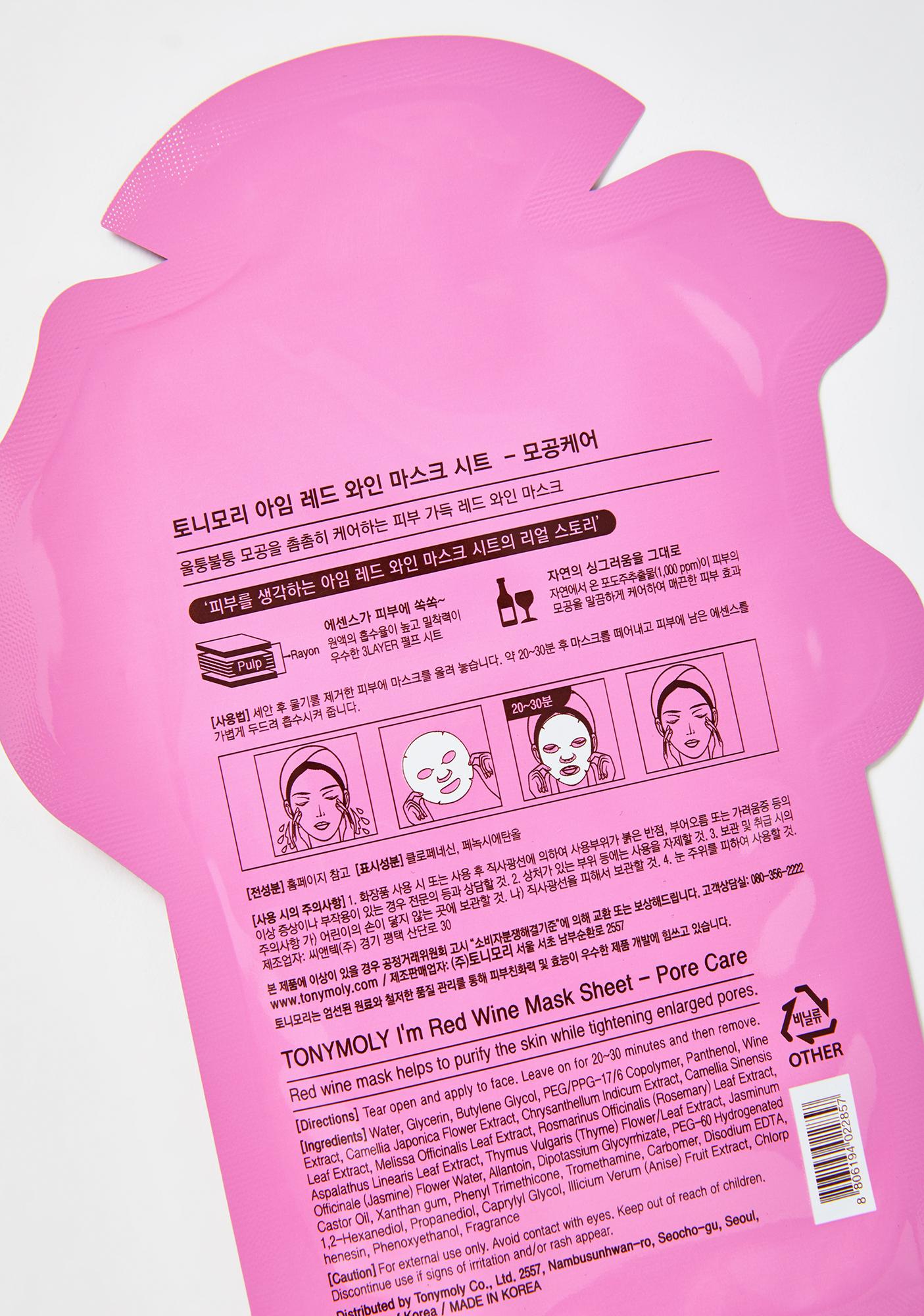 Tonymoly Red Wine Im Real Sheet Mask Dolls Kill