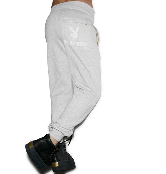 playboy white sweatpants