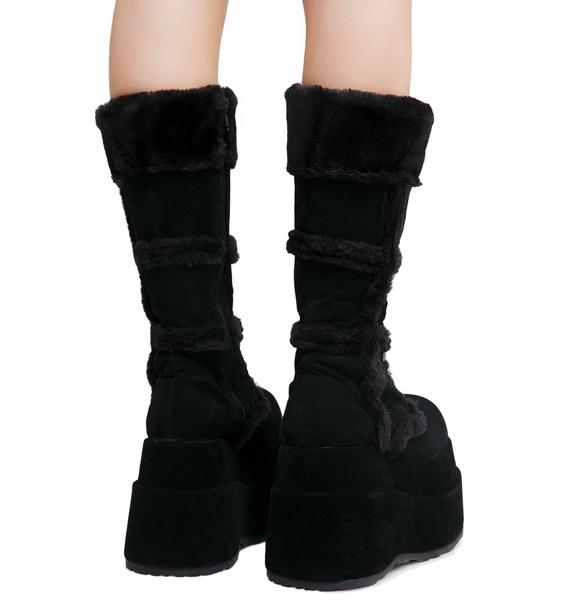 demonia tan fur boots