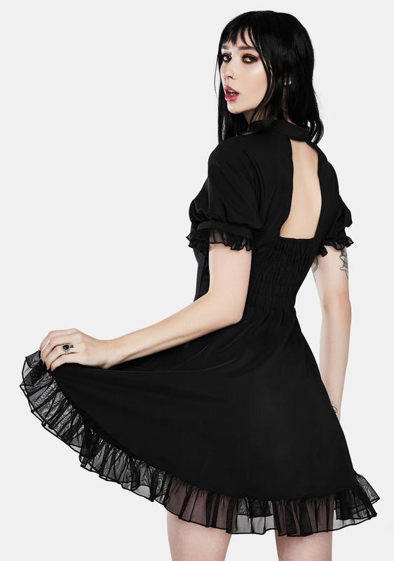 Gothic Lolita Hearted Lace Up Mini Dress