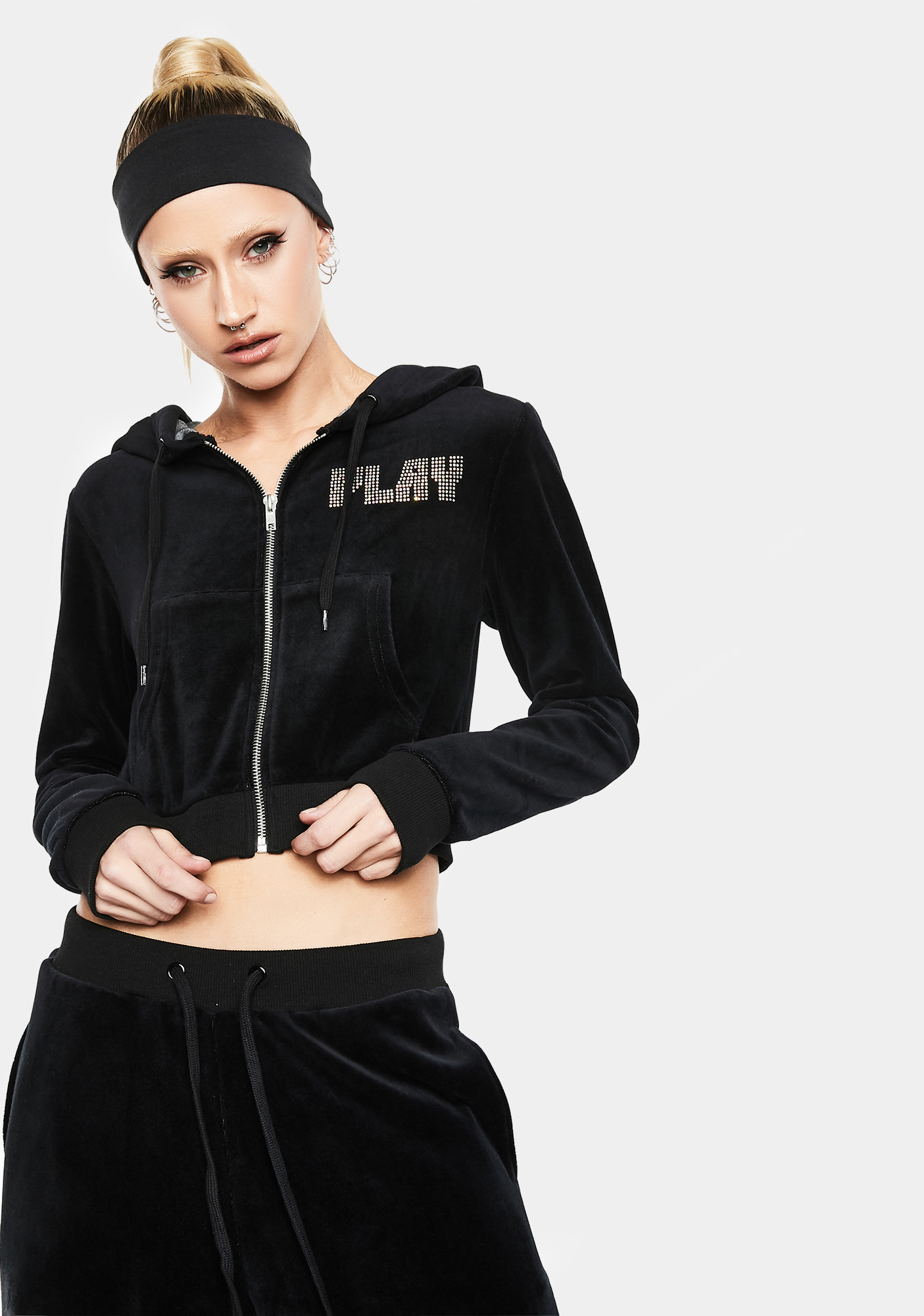 velour rhinestone tracksuits