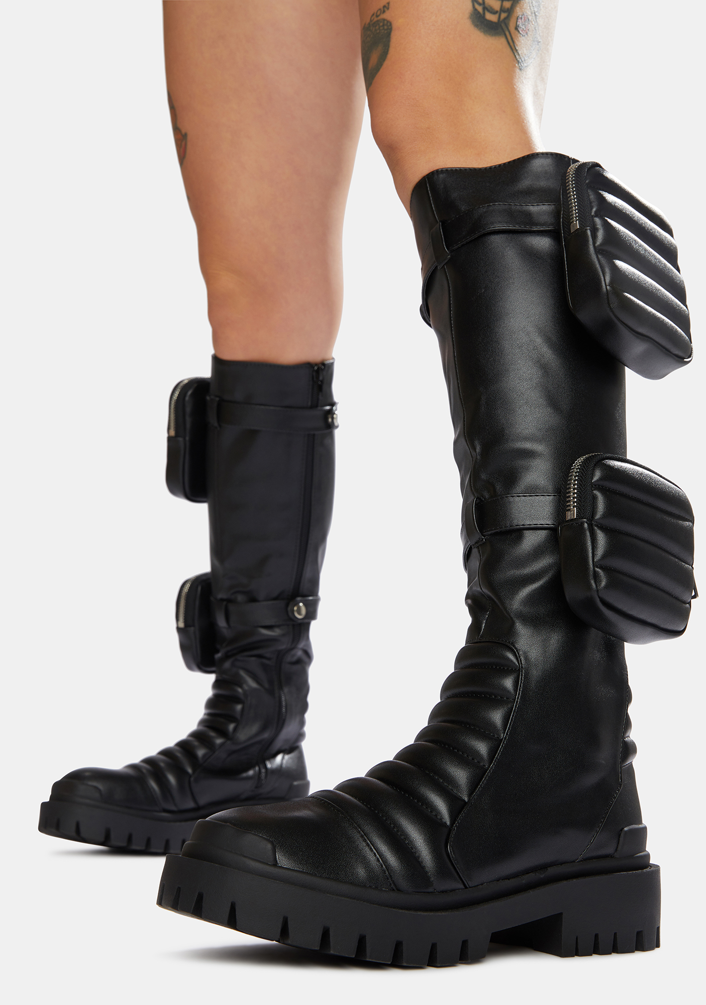 Public Desire Black Tayla Knee High Boots | Dolls Kill