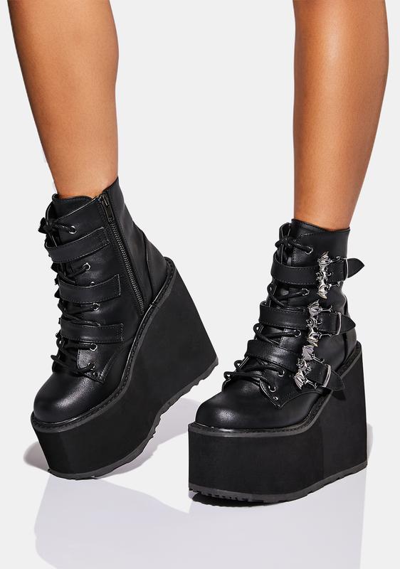 demonia platform ankle boots