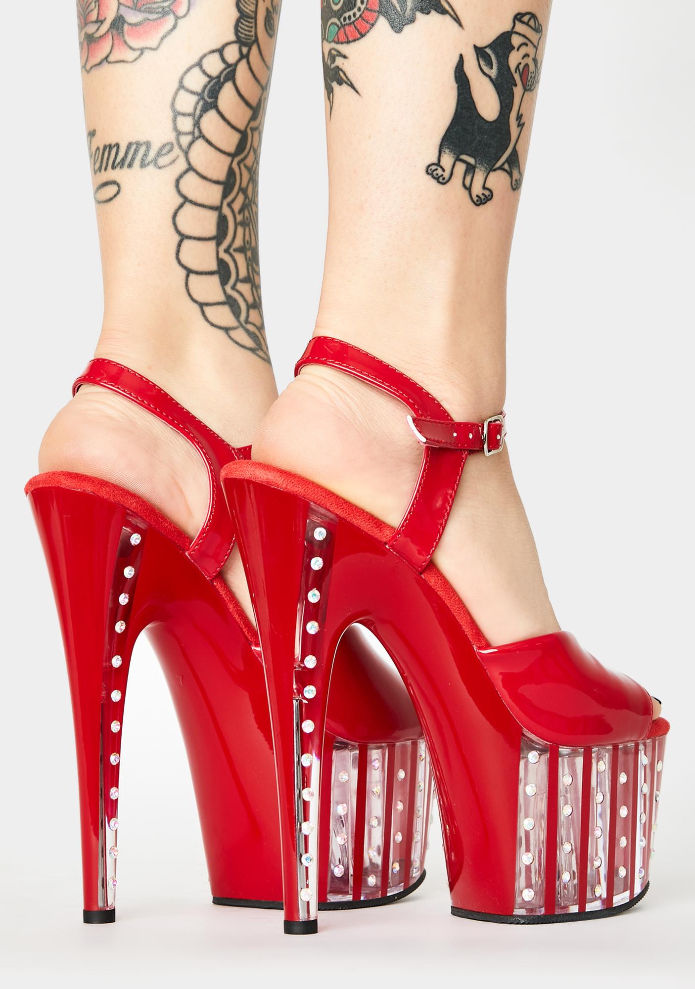 pleaser heels red