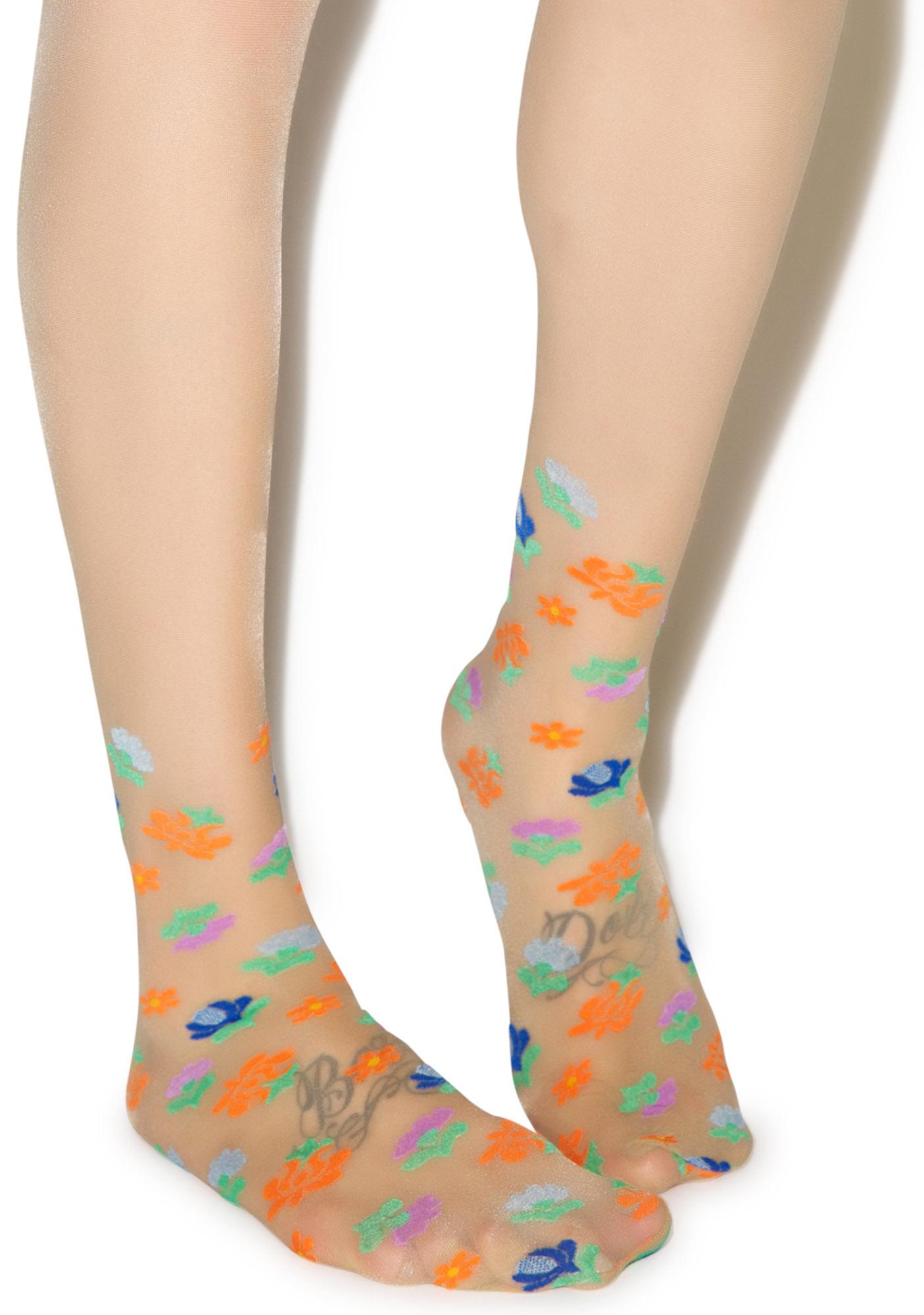 Pretty Polly California Floral Pantyhose Dolls Kill