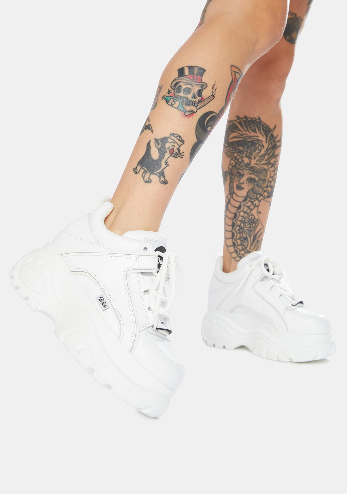 buffalo london white platform sneakers