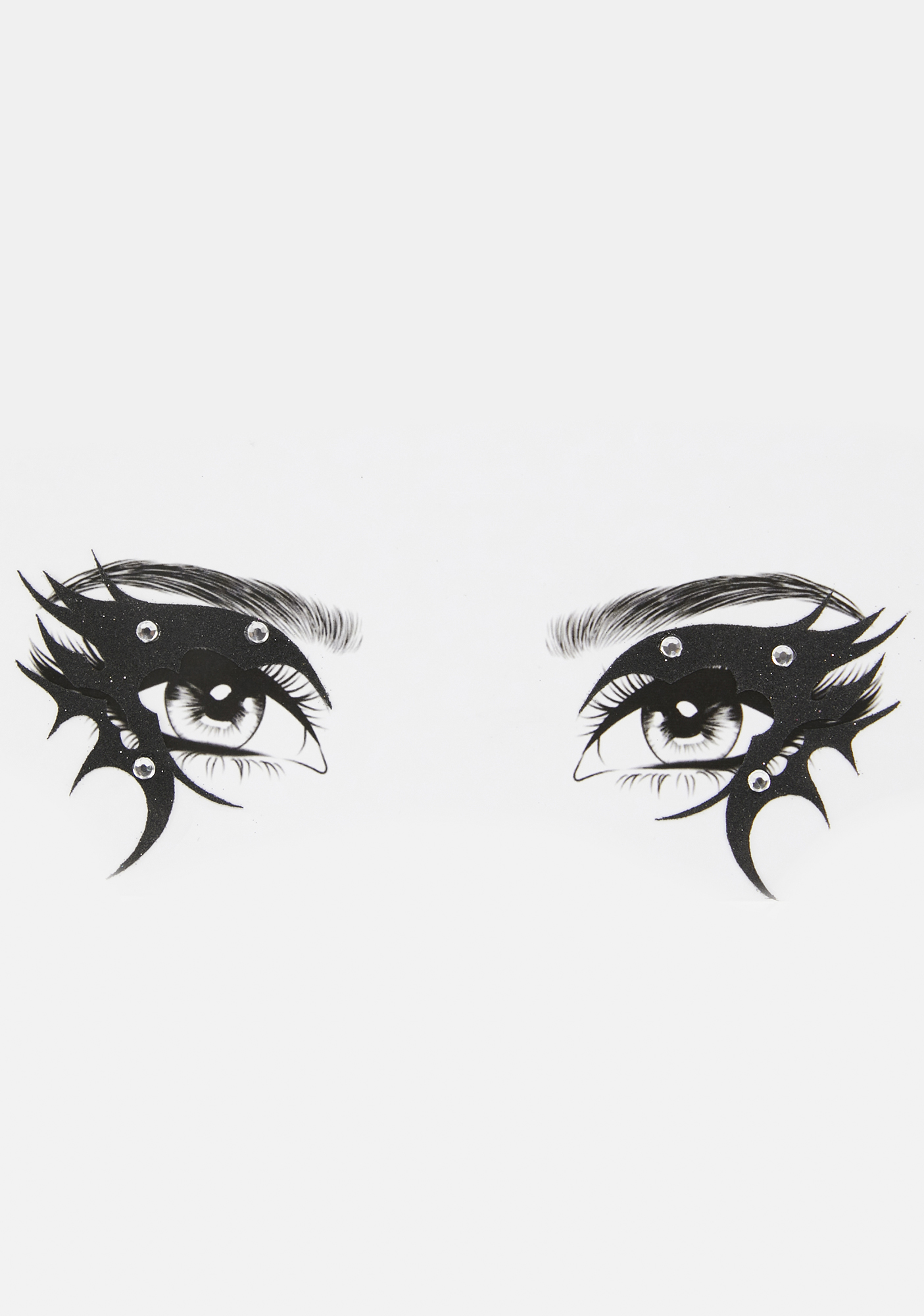 Rhinestone Eye Face Gem Stickers - Black | Dolls Kill