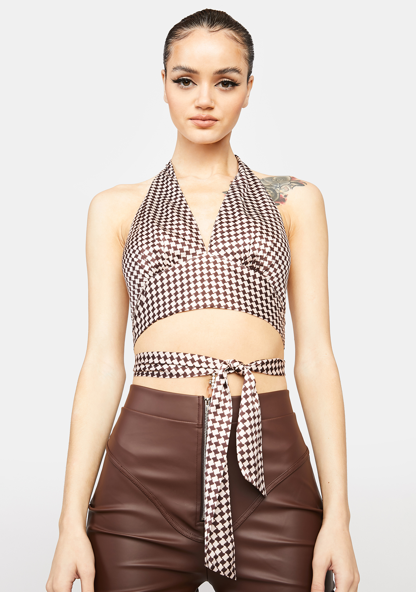 houndstooth halter top