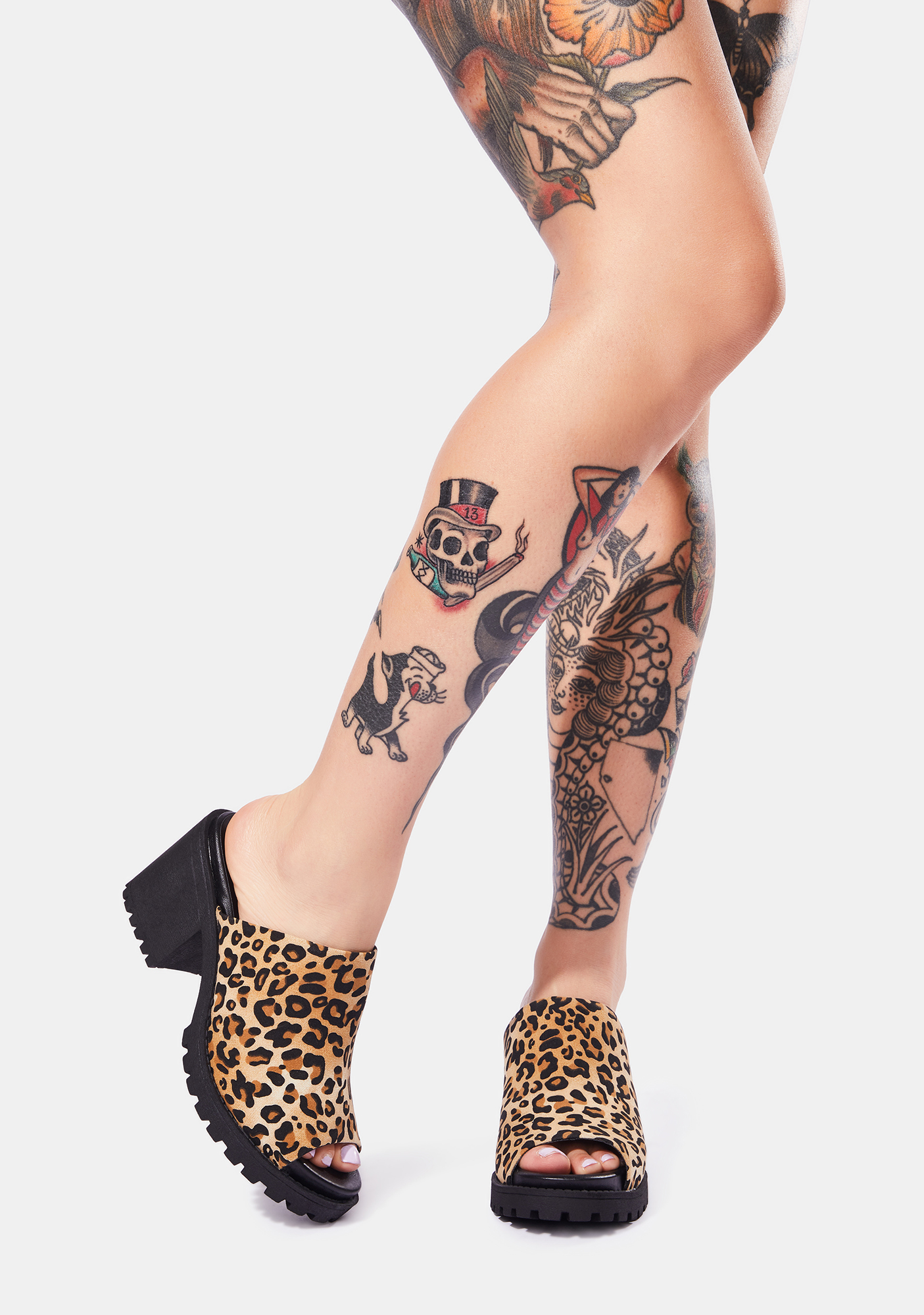 Dirty Laundry Fairplay Leopard Print Platform Slides | Dolls Kill