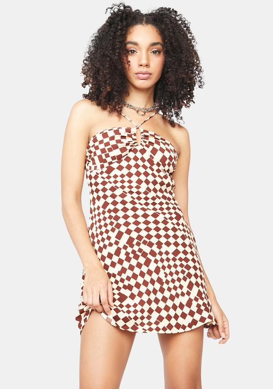 checkered mini dress