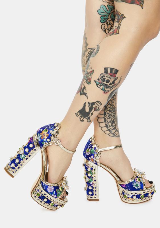 jeweled platform heels