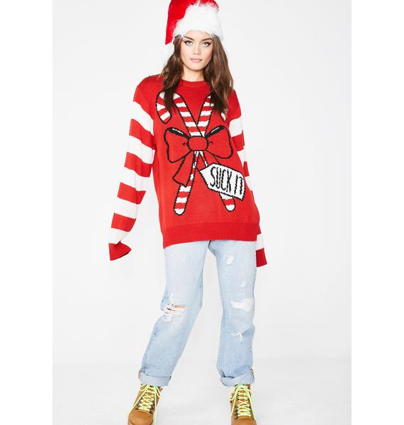 Holiday Candy Canes Stripe Sweater | Dolls Kill
