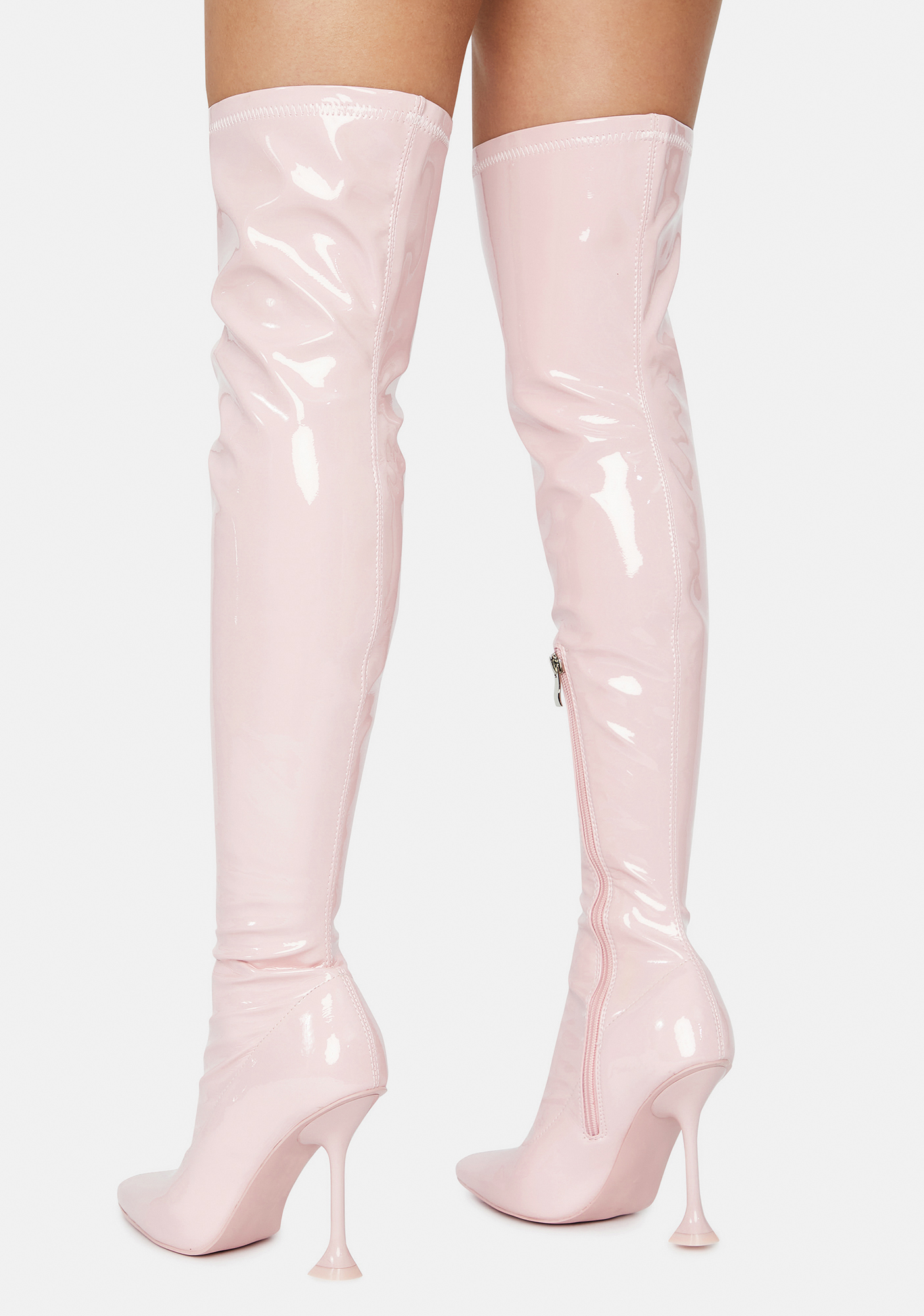 blush thigh high boots