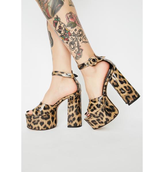 Lamoda Brown Attention Seeker Platform Heels Dolls Kill