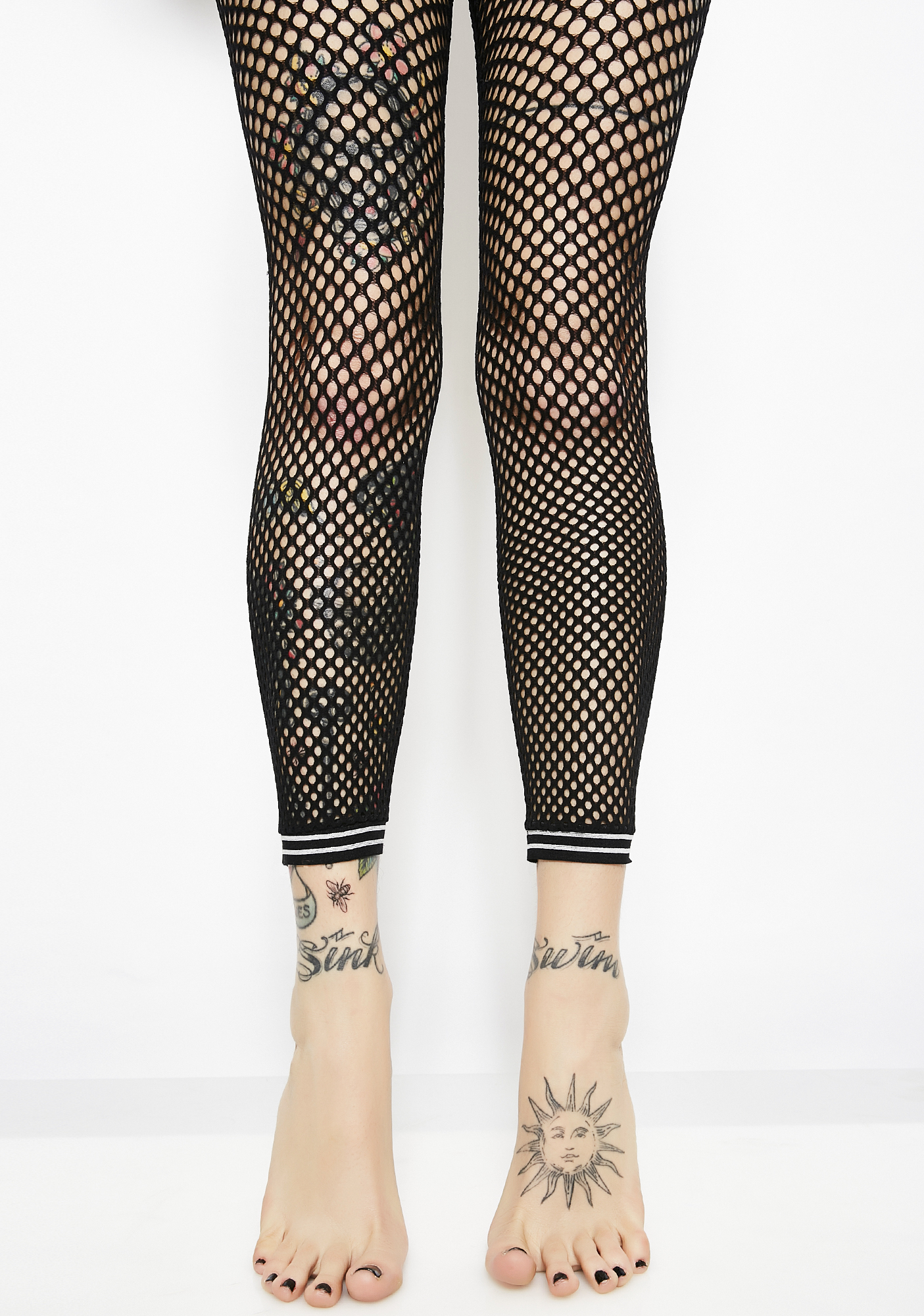 plus size footless fishnet tights
