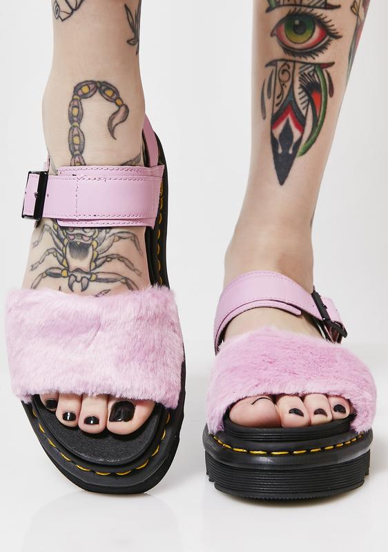 pink fluffy doc martens