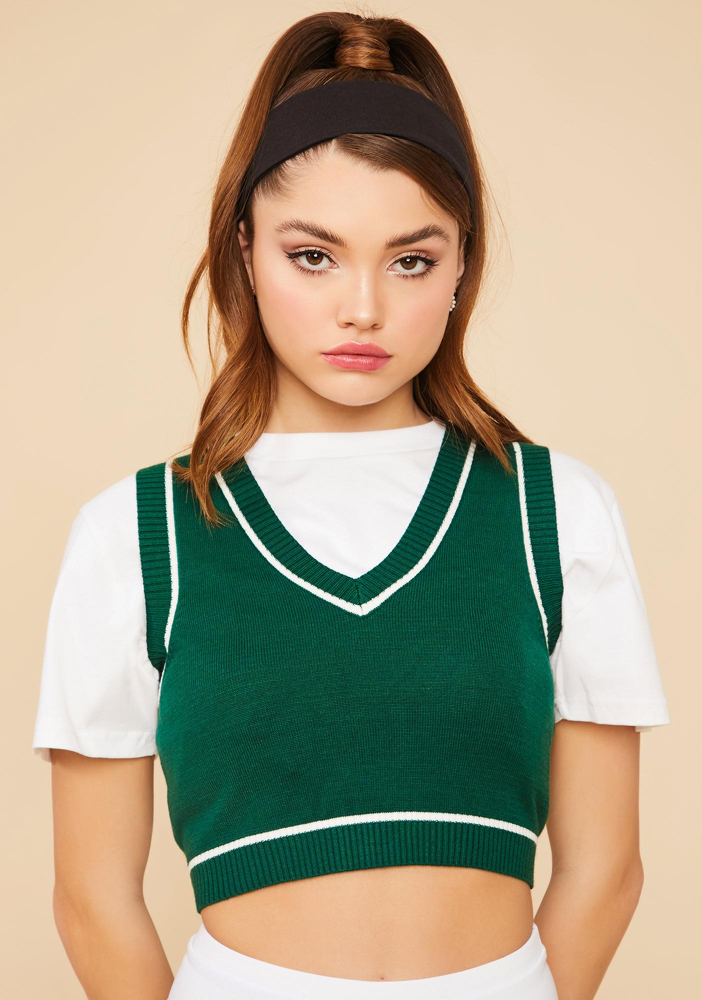cropped v neck sweater vest