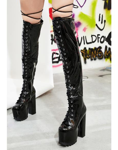 rave royalty thigh high boots