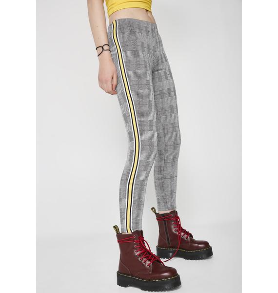 leggings with checkered stripe