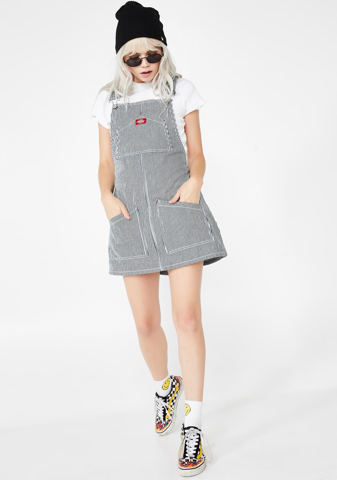 Dickies Girl Hickory Striped Overall Dress | Dolls Kill