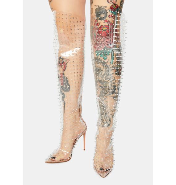 Steve Madden Vava Clear Over The Knee Boots Dolls Kill
