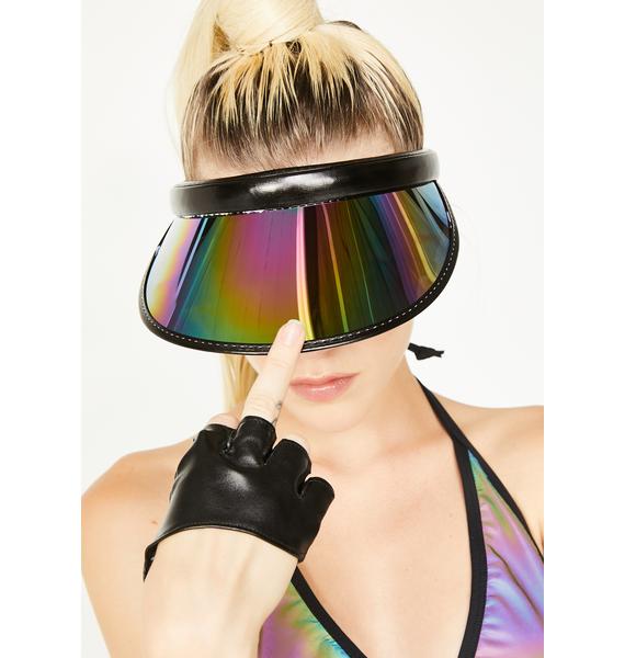 Metallic Reflective Rainbow Visor Dolls Kill