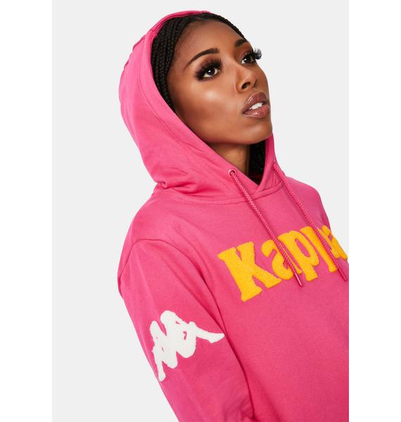 Kappa Pink 222 Banda Bluvi Pullover Graphic Hoodie | Dolls Kill