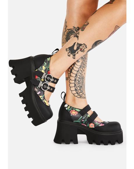 Lamoda Double Strap Mary Janes - Black | Dolls Kill