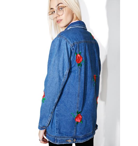 Rose Patch Denim Jacket | Dolls Kill