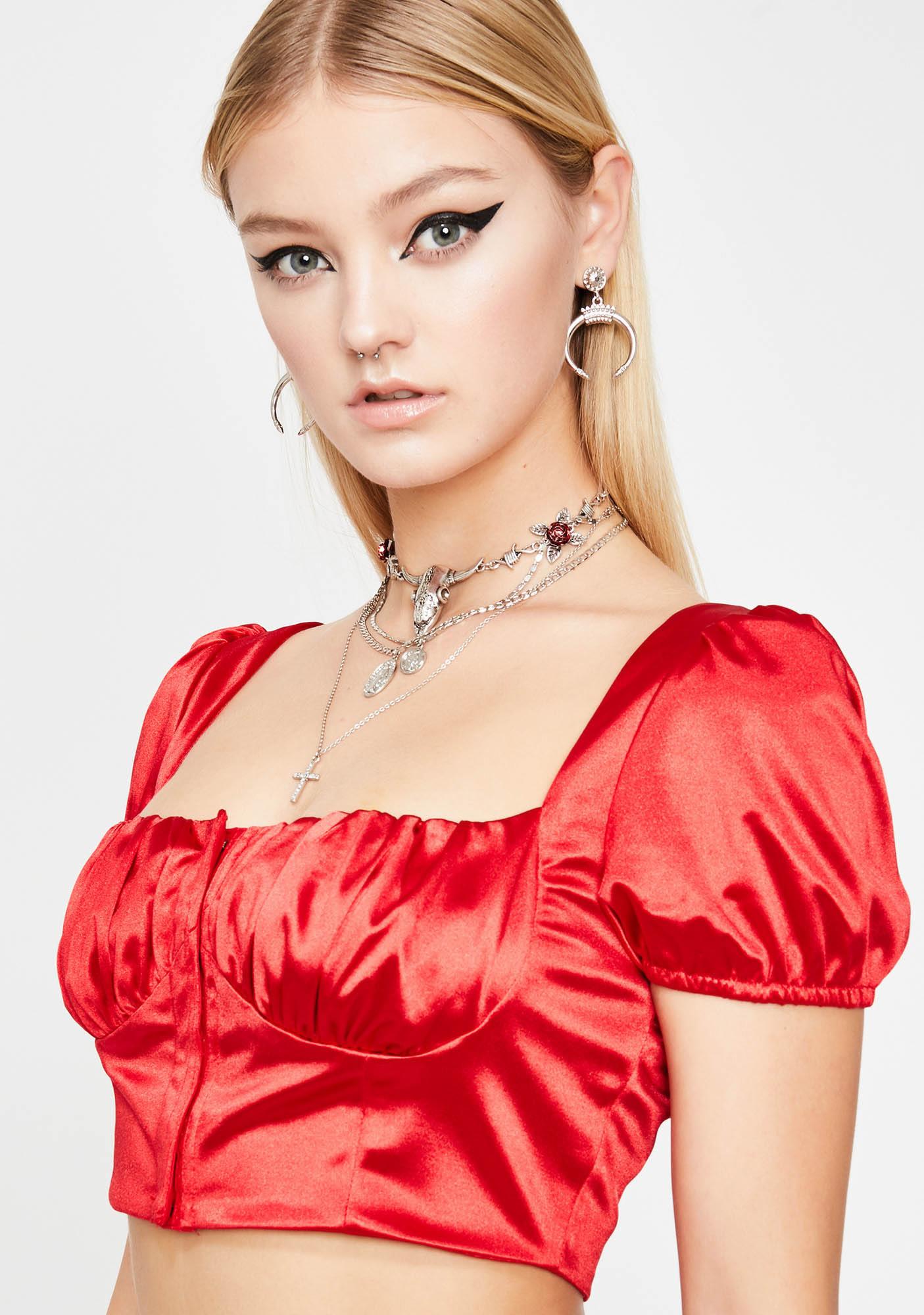 satin peasant top