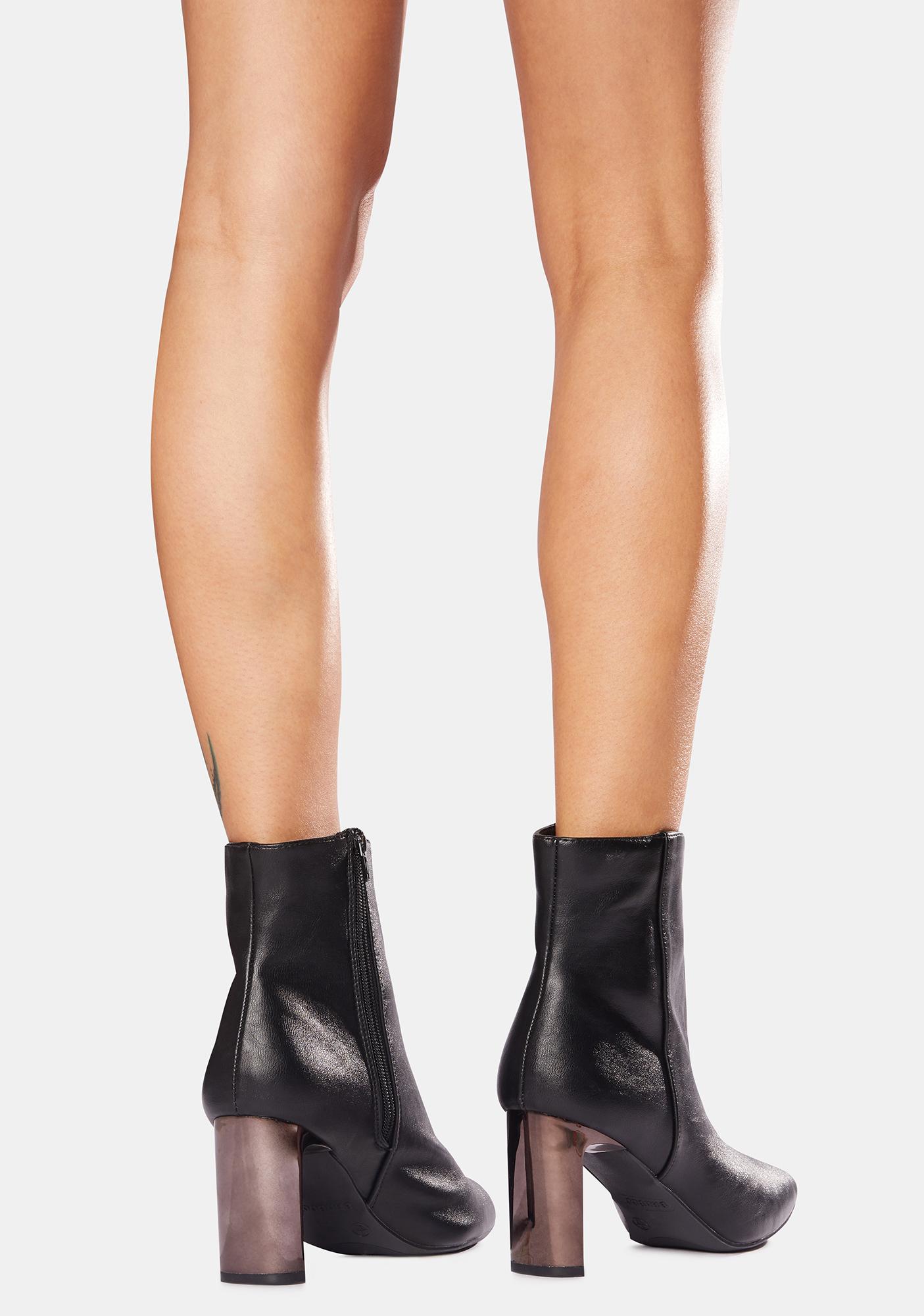 ankle boot with clear heel